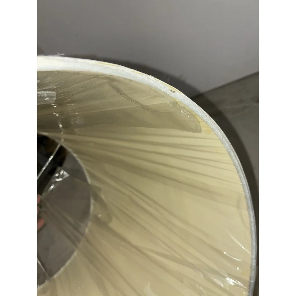 Lamp Shade Cream Round Drum Fabric Table 13x12